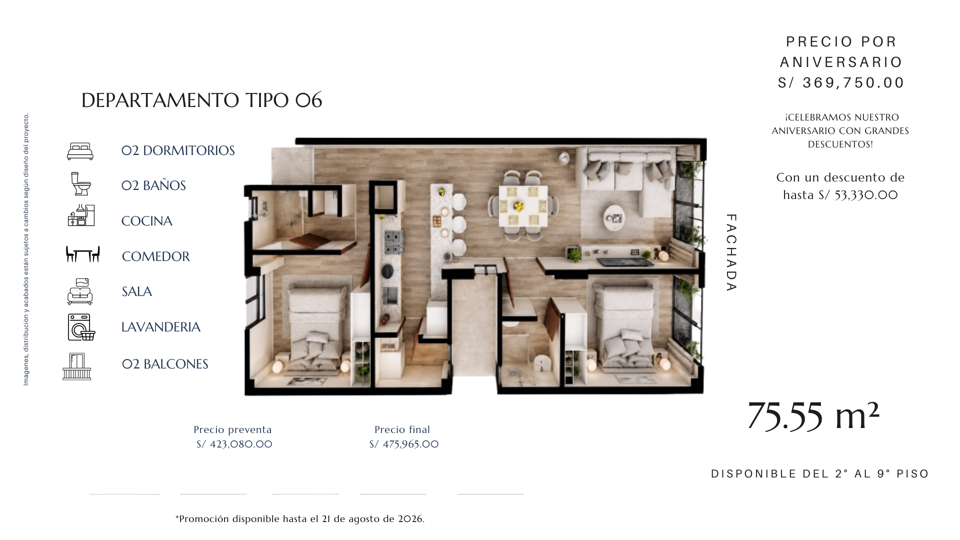 Plano Departamento tipo 6