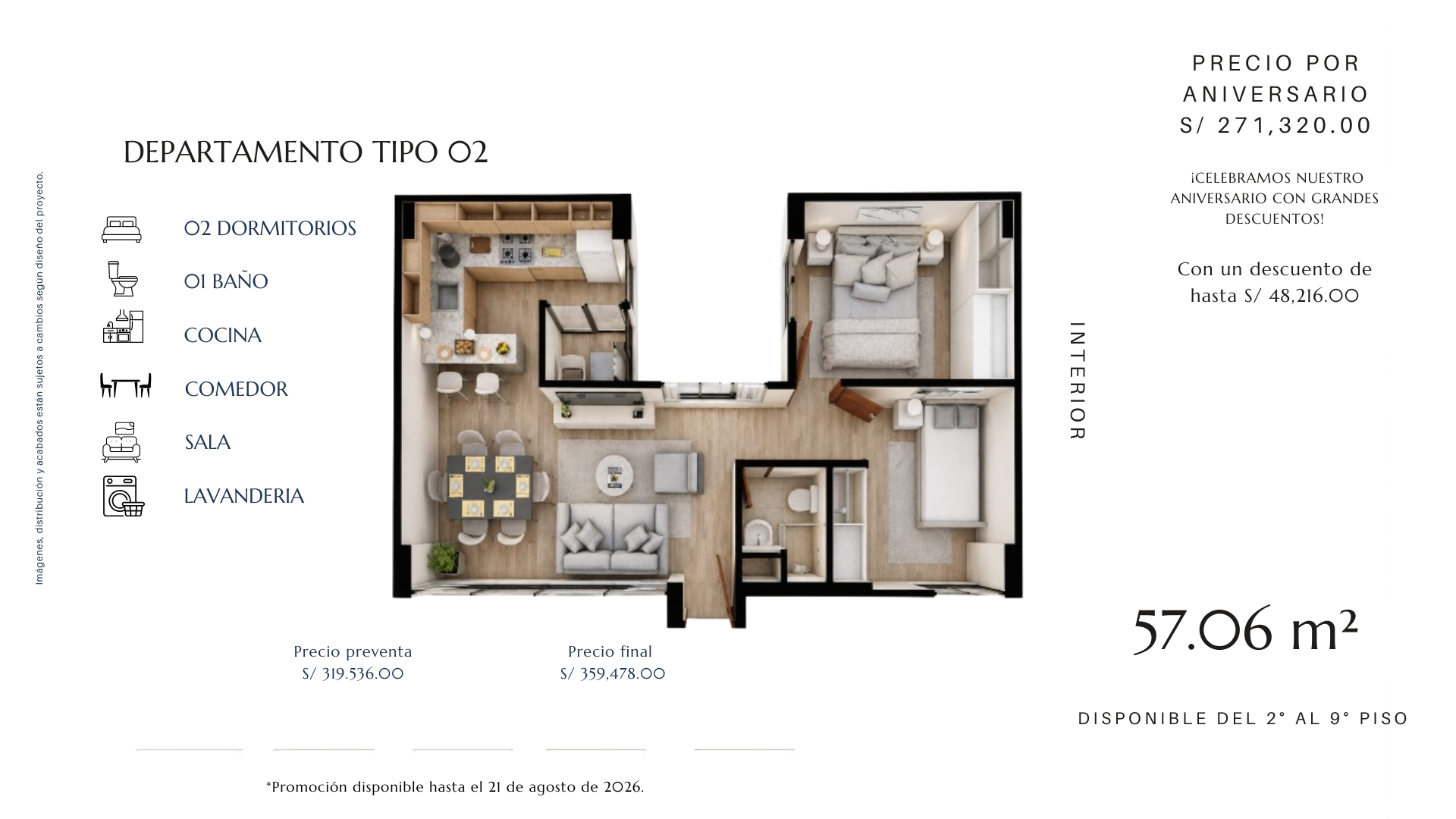 Plano Departamento tipo 2