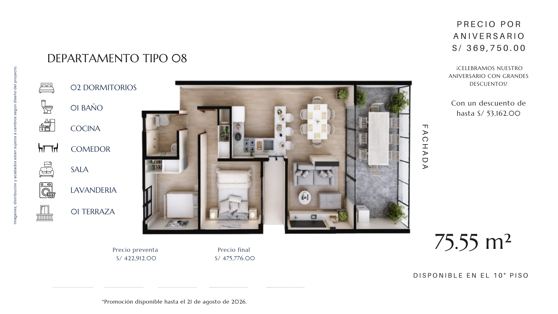 Plano Departamento tipo 8