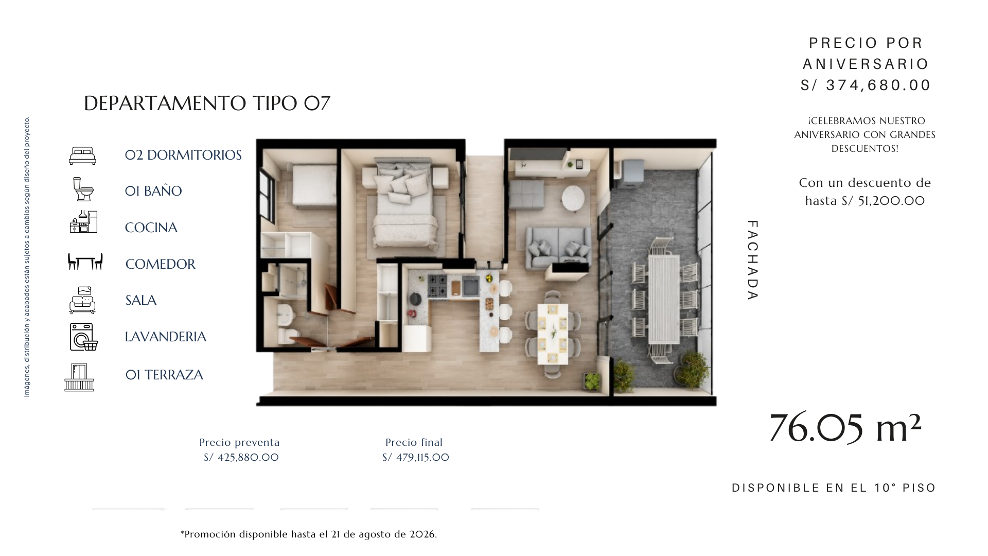 Plano Departamento tipo 7