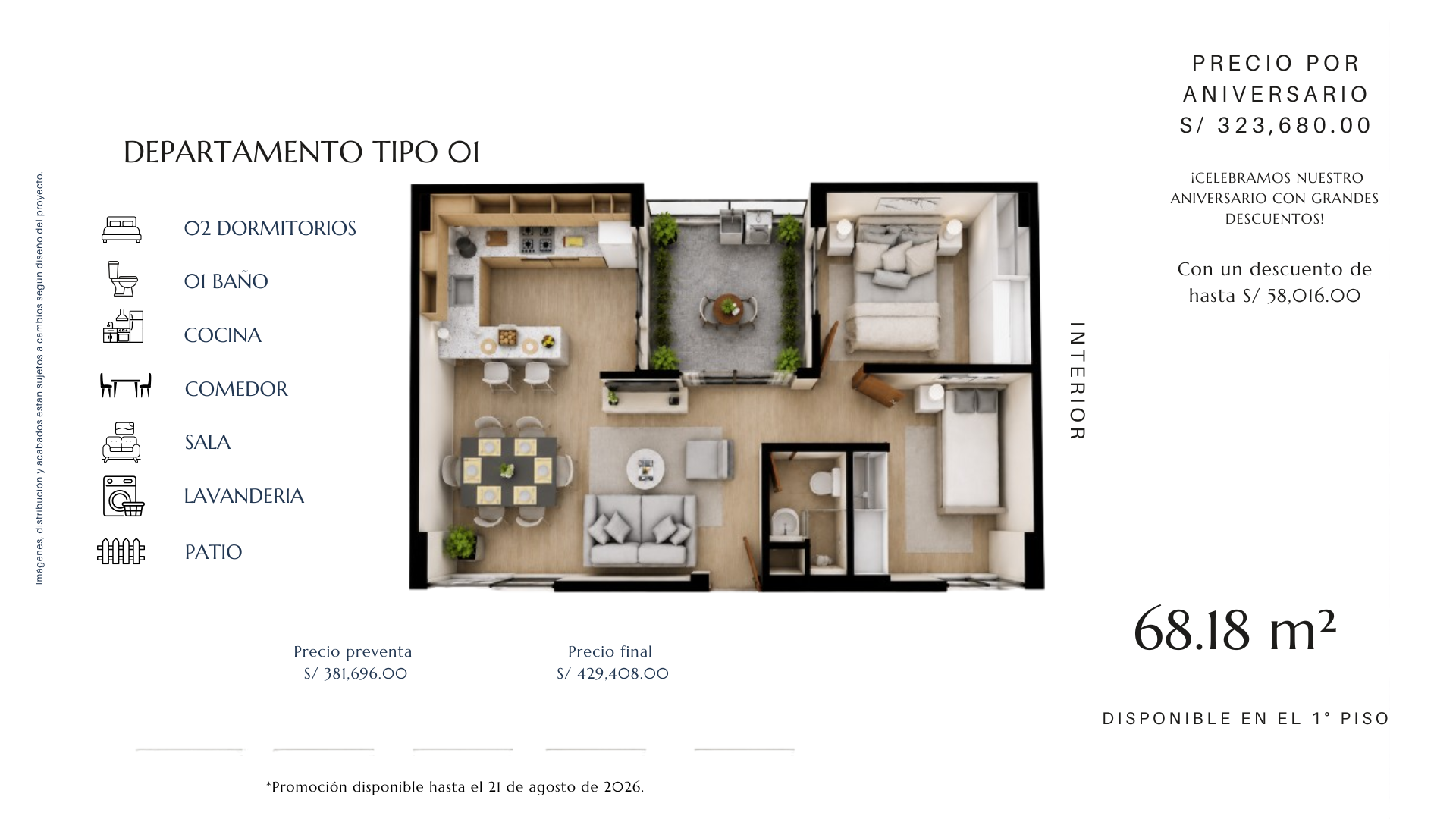 Plano Departamento tipo 1